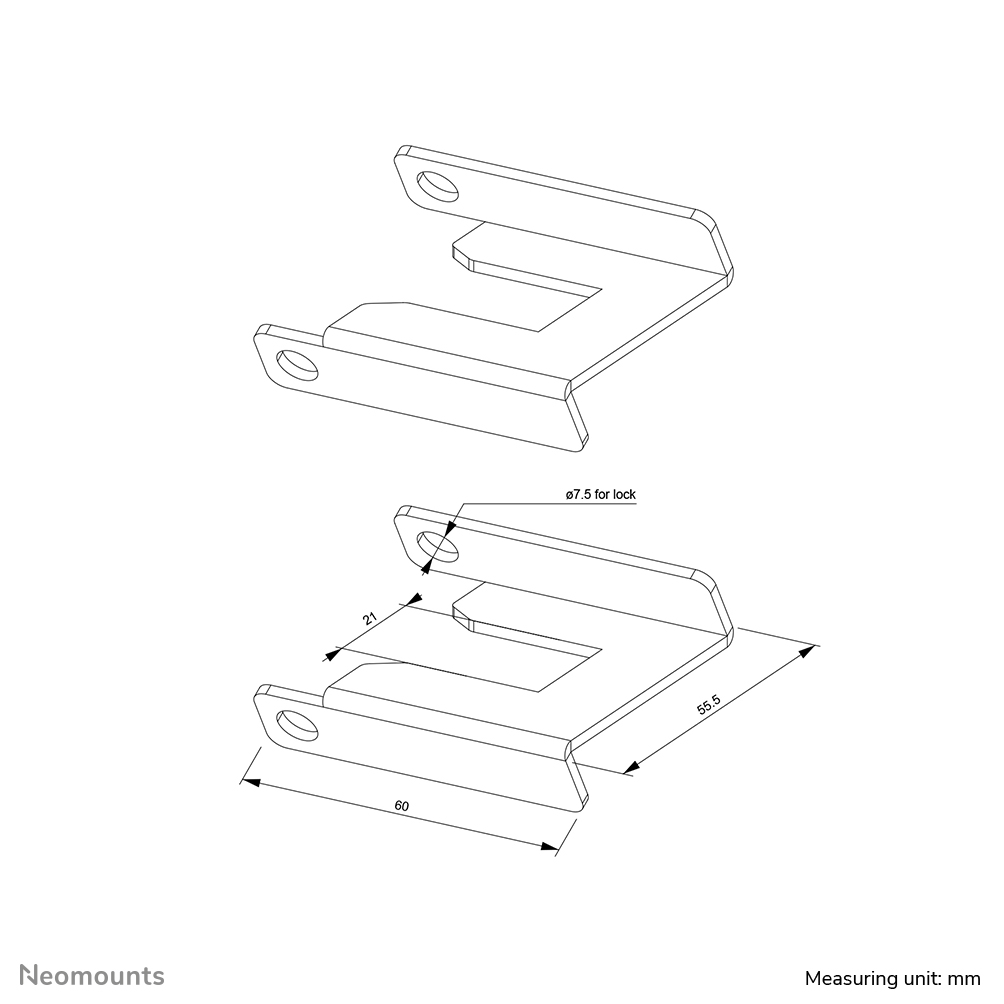 Neomounts ABL-875 Radverriegelung für Trolleys